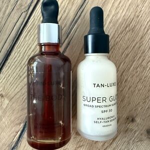 NWOB TAN LUXE Super Glow Serum Set Self Tanner SPF Drops